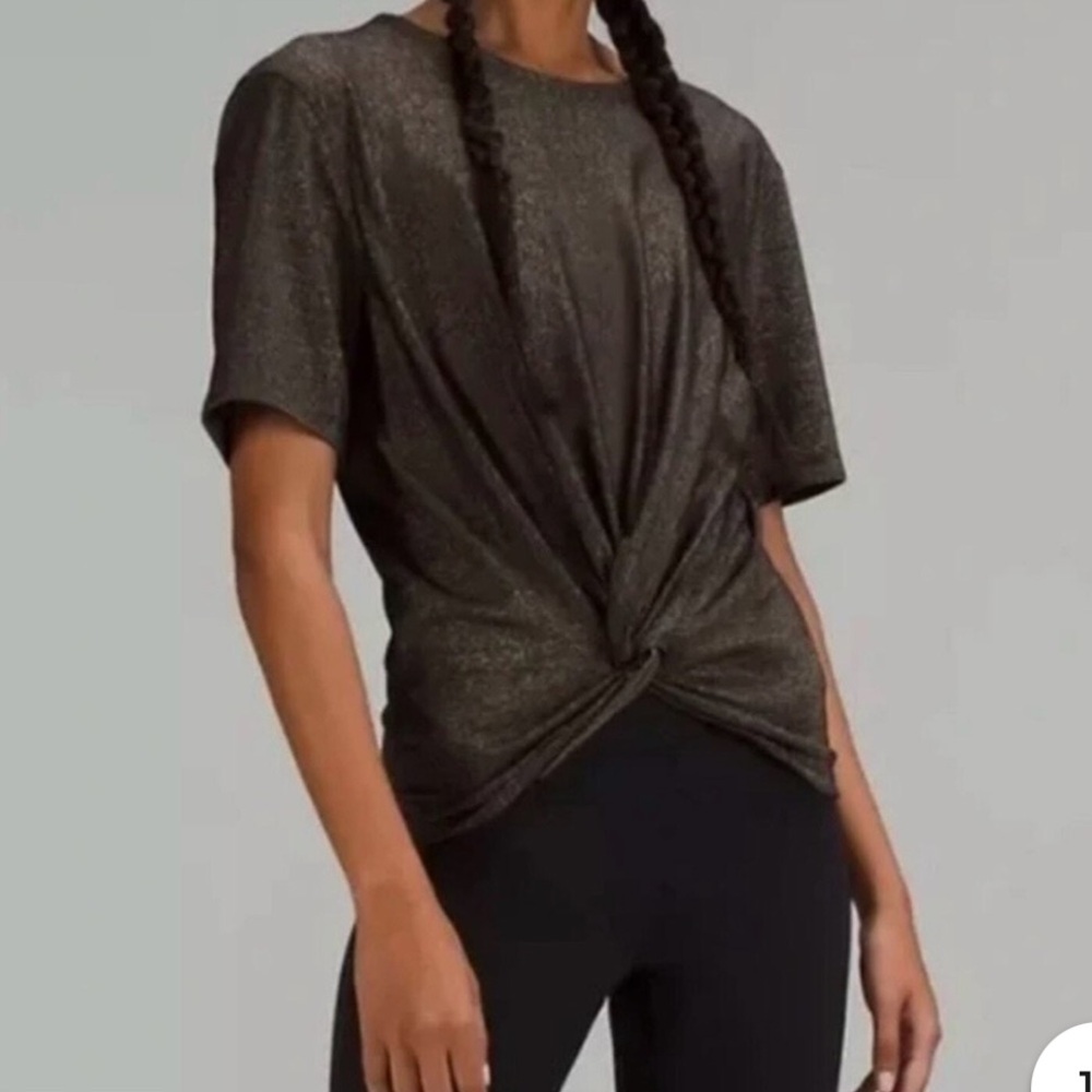 Lululemon Crescent Tee Sparkle Black - Size 6